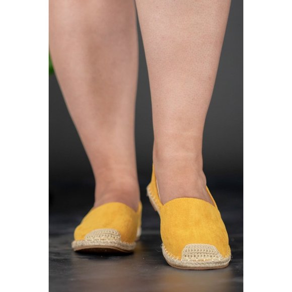 SALE! Espadrille Slip-On Flats in Yellow - Picture 4 of 11